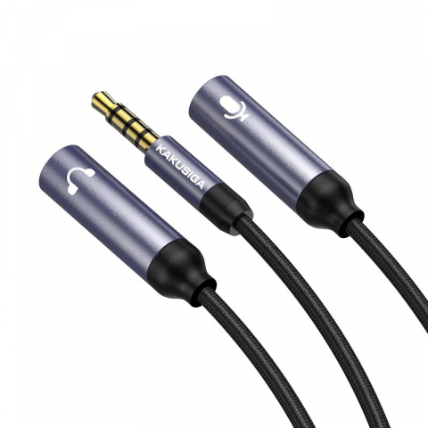 Cablu, Audio Y Splitter, Kaku (KSC-570), 2x Jack 3.5mm (F) - la Jack 3.5mm (M) - 27cm, BLACK [1]
