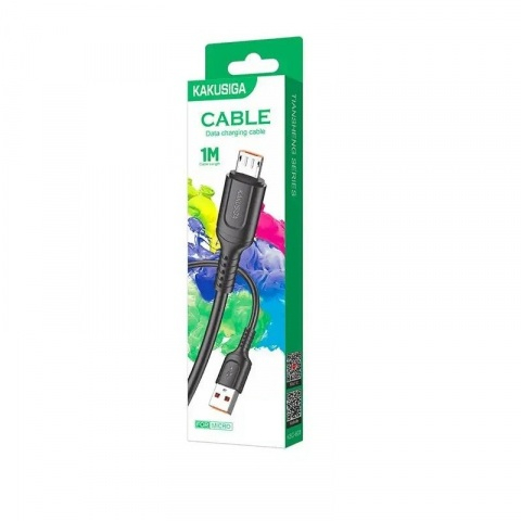 Cablu date, Kakusiga KSC-805, 3A, USB-A la Micro-USB, 1 M, Alb, Negru [1]