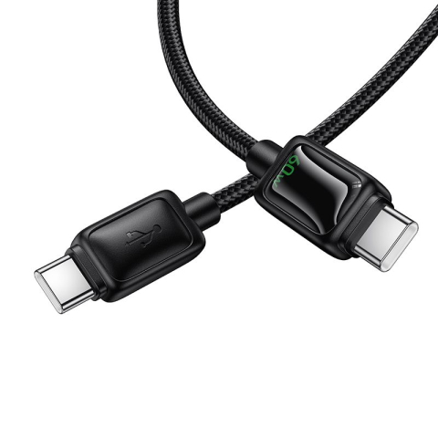 Cablu Date și Încărcare HOCO U146 USB-C la USB-C 60W 3A cu Display LCD, 1.2m – Negru [4]