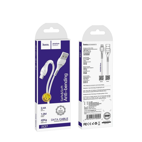 Cablu Date și Încărcare HOCO X37 USB-A la Micro USB 2.4A, 1m – Alb [1]