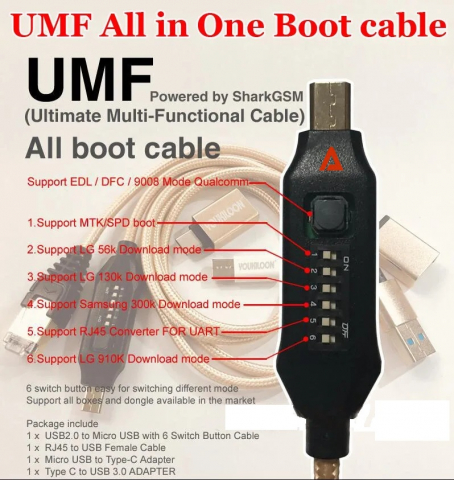 Cablu UMF Pro Gold – Multi-Functional Boot Cable | All-in-One | RJ45 | Micro USB | Type-C [1]