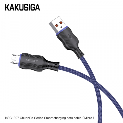 Cablul inteligent de date,material, Kakusiga KSC-807, USB-A la Micro USB,2.4A, 1M [1]
