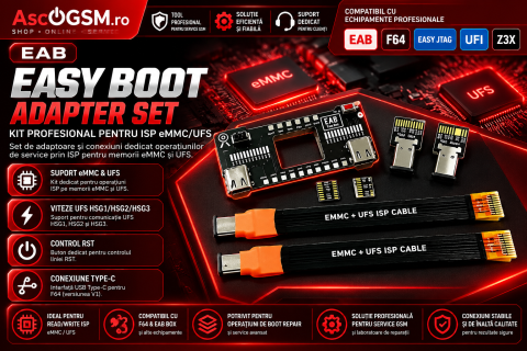 MAGAZIN GSM - EAB Easy Boot Adapter Set – Kit Profesional pentru ISP eMMC/UFS, F64 & EAB Box