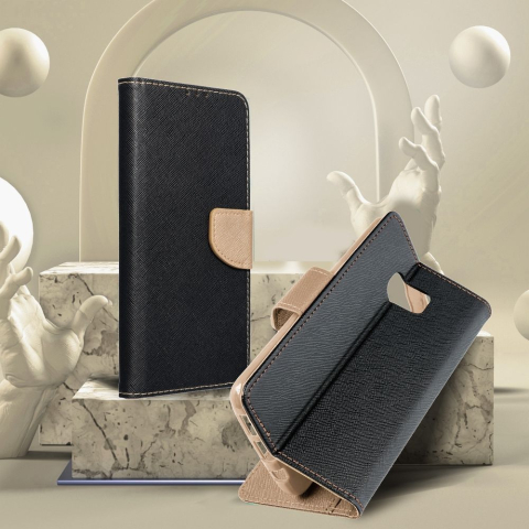 Husă Fancy Book pentru Samsung Galaxy A16 – Protecție Completă, Închidere Magnetică, Negru / Auriu [5]