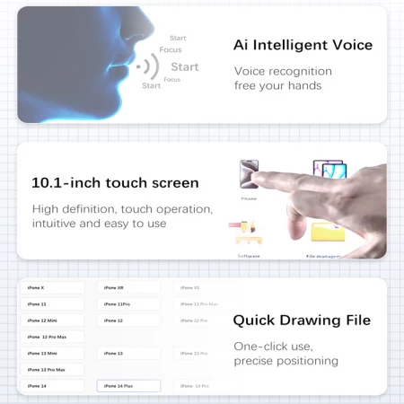 Mașină laser violet AI-Voice TBK-958ZU – demontare și gravare ecrane [6]
