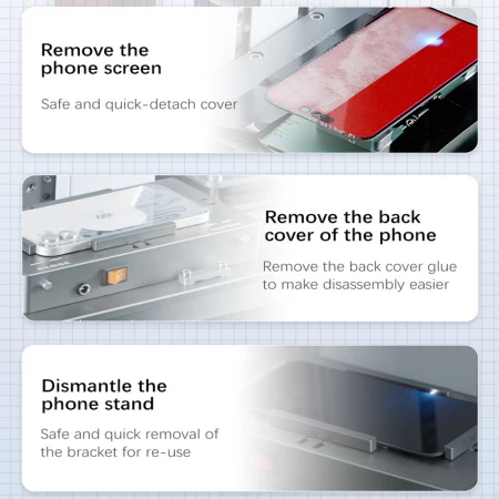 Mașină laser violet AI-Voice TBK-958ZU – demontare și gravare ecrane [9]