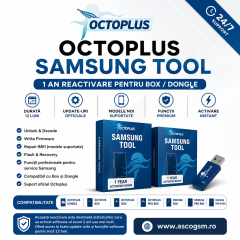 Credite si Activari - Octoplus Samsung Tool 1 An Reactivare pentru Box / Dongle