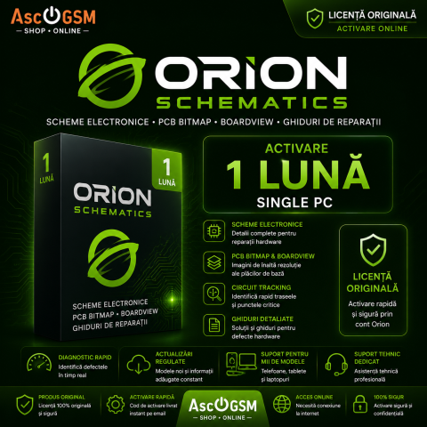 Scheme și Rezolvări Service GSM - Orion Schematics – Activare Software Scheme Electronice, PCB Bitmap și BoardView pentru Service GSM