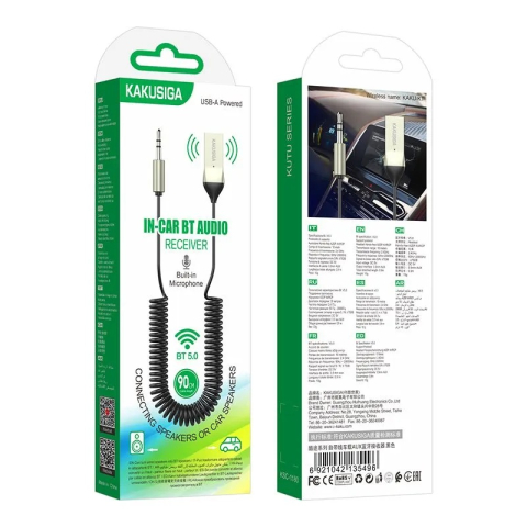 Receiver Bluetooth pentru Mașină – Conectare prin AUX și Alimentare USB, Microfon Hands-Free | Kakusiga KSC-1180 [1]