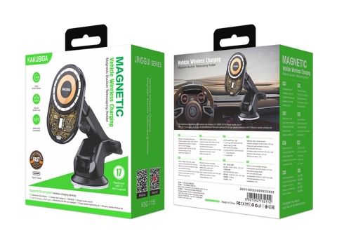 Suport auto magnetic KAKUSIGA KSC-1155 cu încărcare wireless rapidă 15W [1]