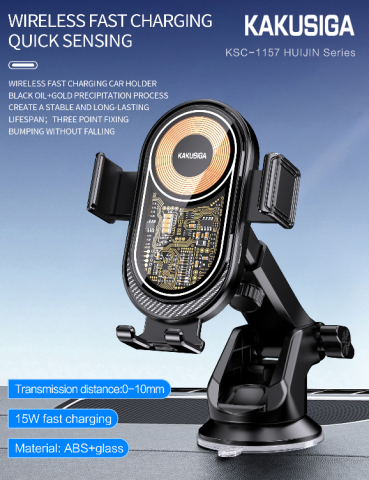 Suport auto telescopic, Kakusiga, KSC-1157,  cu încărcare wireless 15W [5]