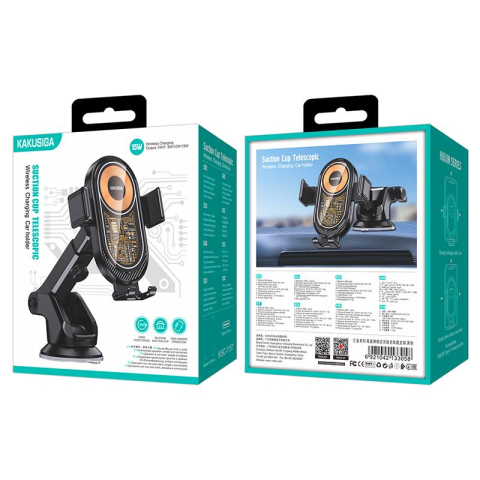 Suport auto telescopic, Kakusiga, KSC-1157,  cu încărcare wireless 15W [1]