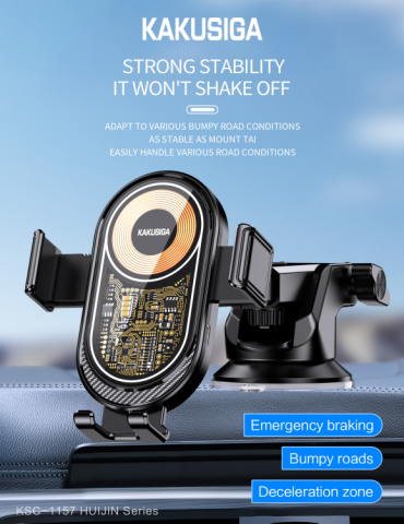Suport auto telescopic, Kakusiga, KSC-1157,  cu încărcare wireless 15W [4]