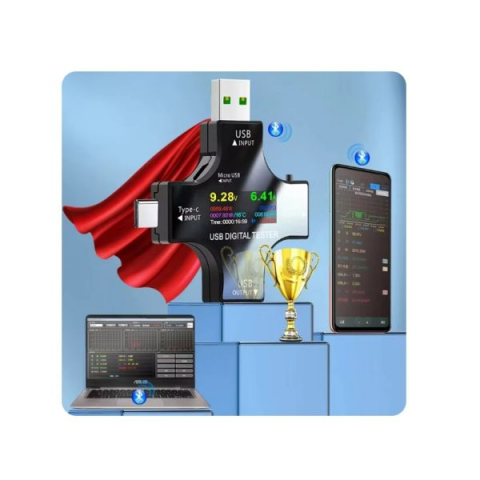 Echipamente si instrumente de testare - Tester USB Tip-C PD Voltmeter Digital, cu Bluetooth