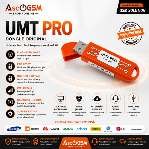 NCK Products - UMT Pro Dongle (Ultimate Multi Tool Pro) – Soluție Profesională GSM pentru Flash, Unlock și Reparații Software