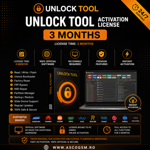 Unlocktool - UnlockTool Digital License – Licențe 3 Luni / 6 Luni / 12 Luni