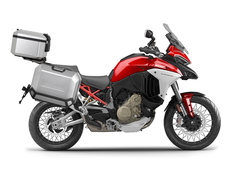 Piese moto - Complete set of aluminum cases SHAD TERRA, 55L topcase + 36L / 47L side cases, including mounting kit and plate SHAD Ducati Multistrada 1200 V4