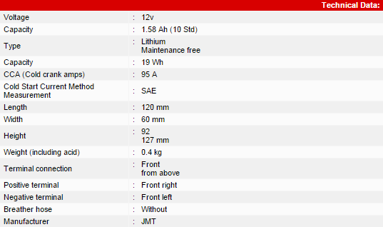 Baterie Lithium-ion JMT YB5-FP [2]