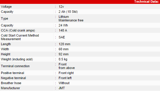 Baterie Lithium-ion JMT YB7BL-FP [2]