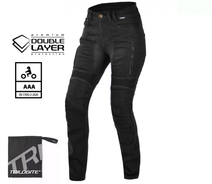 Blugi Trilobite Parado doublelayer Ladies, Slim Fit, Negru [4]