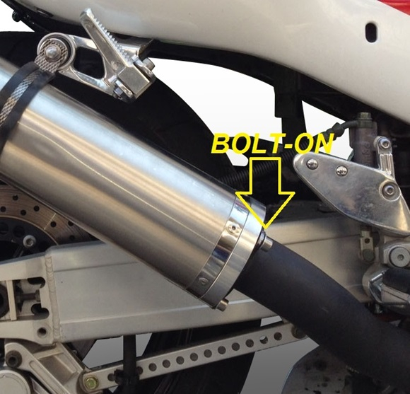 Bolt-on silencer GPR INOX ROUND S.28.IT Brushed Stainless steel including removable db killer [2]