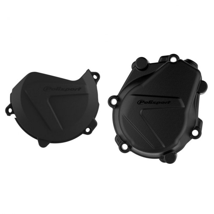 Clutch and ignition cover protector kit POLISPORT Negru [1]