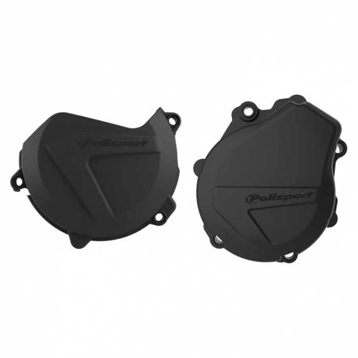 Clutch and ignition cover protector kit POLISPORT Negru [1]