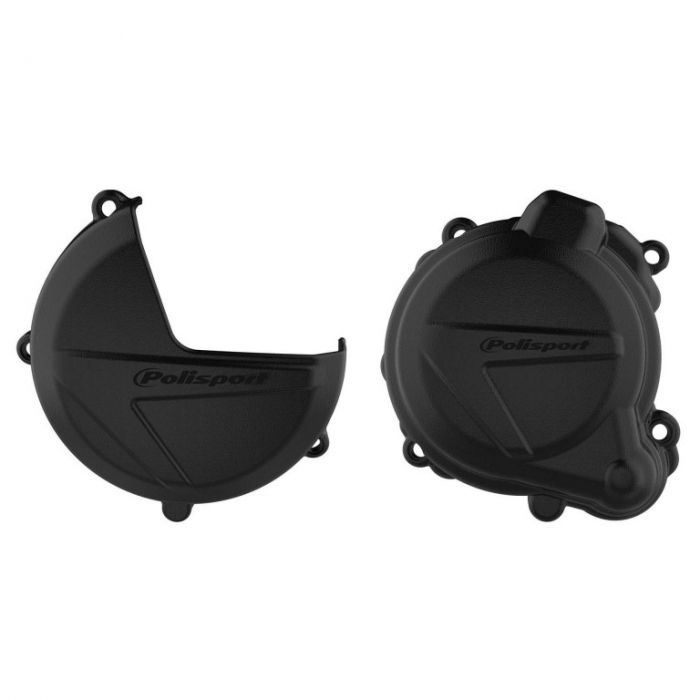 Clutch and ignition cover protector kit POLISPORT Negru [1]