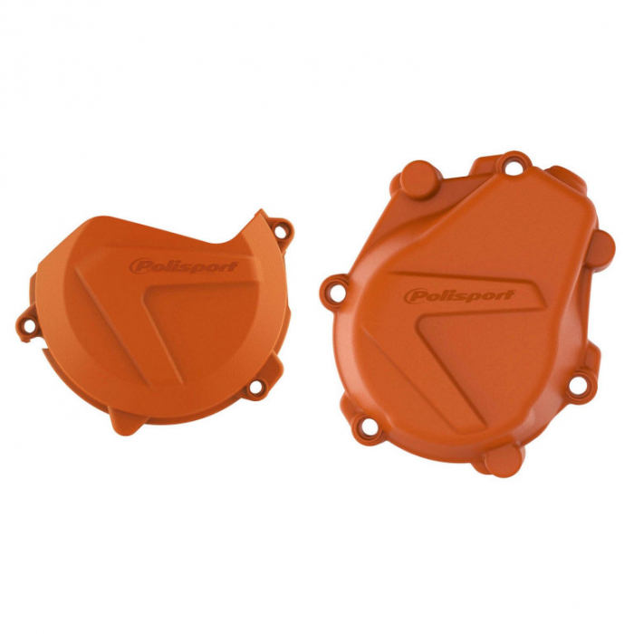 Clutch and ignition cover protector kit POLISPORT Portocaliu [1]