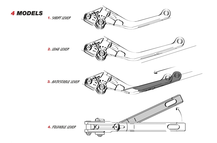 Clutch lever without adapter PUIG 4.0 4210NN foldable black/black [3]