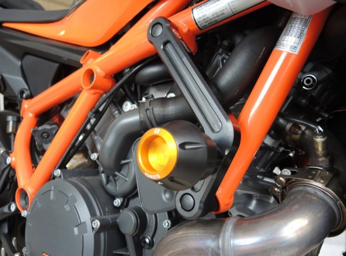 Crash protectors RDMOTO KTM13N Alb with black caps [3]