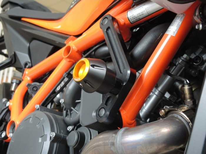 Crash protectors RDMOTO KTM13N Alb with black caps [2]