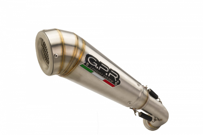 Double full exhaust system GPR POWERCONE EVO QUSP.140PCEV.PCEV Brushed Stainless steel including dual silencers and removable db killers [1]