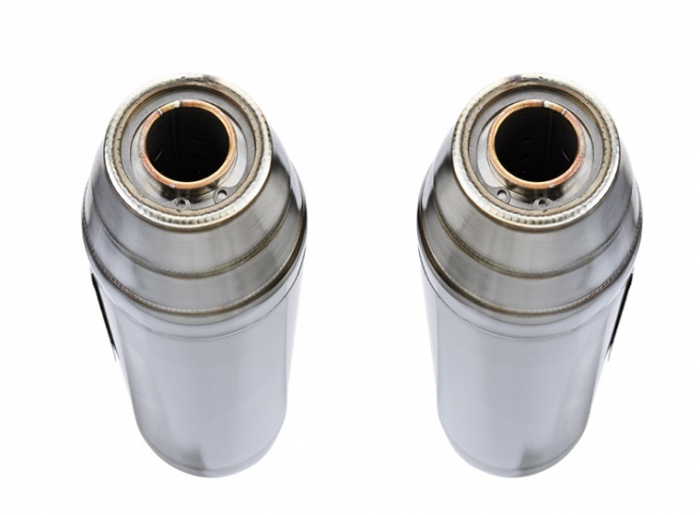 Dual slip-on exhaust GPR DEEPTONE S.158.DE Brushed Stainless steel including removable db killers and link pipes [4]