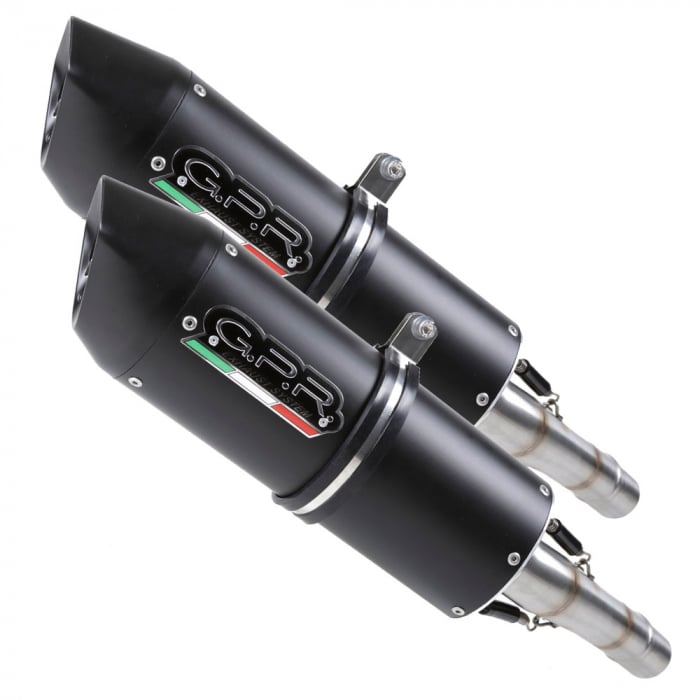 Dual slip-on exhaust GPR FURORE D.120.1.FUNE Matte Black including removable db killers and link pipes [1]