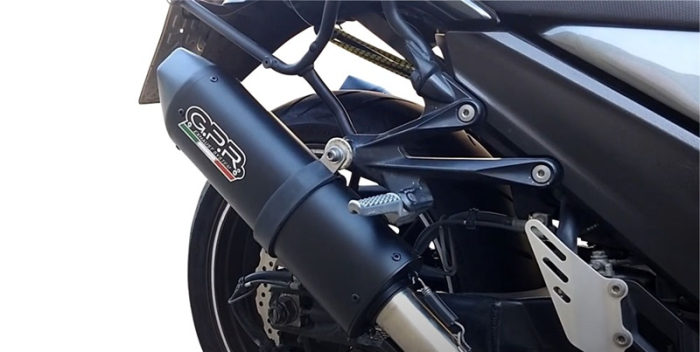 Dual slip-on exhaust GPR FURORE NERO K.121.CAT.FUNE Matte Black including removable db killers, link pipes and catalysts [8]