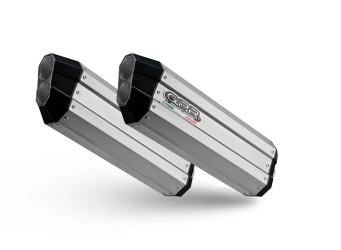 Dual slip-on exhaust GPR HYPER SONIC E5.BMW.50.HYSOTIT Brushed Titanium including removable db killers and link pipes [1]
