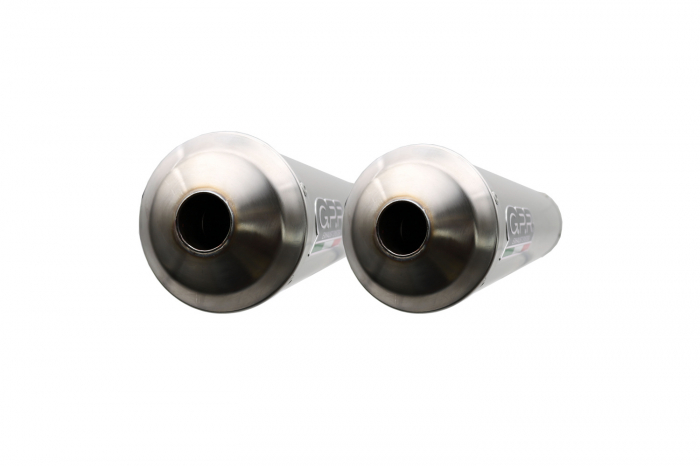 Dual slip-on exhaust GPR INOX ROUND Y.96.IT Brushed Stainless steel including removable db killers and link pipes [3]