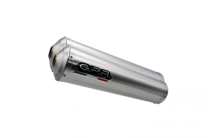 Dual slip-on exhaust GPR INOX ROUND Y.96.IT Brushed Stainless steel including removable db killers and link pipes [2]