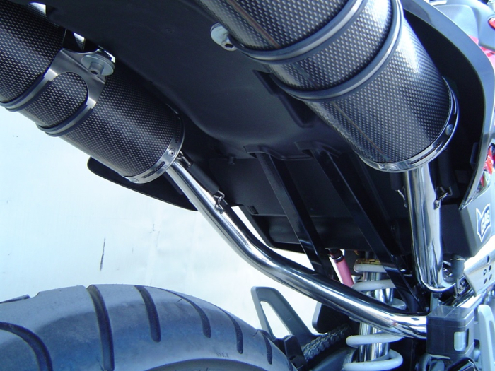 Dual slip-on exhaust GPR INOX TONDO H.123.CAT.IT Brushed Stainless steel including removable db killers, link pipes and catalysts [2]