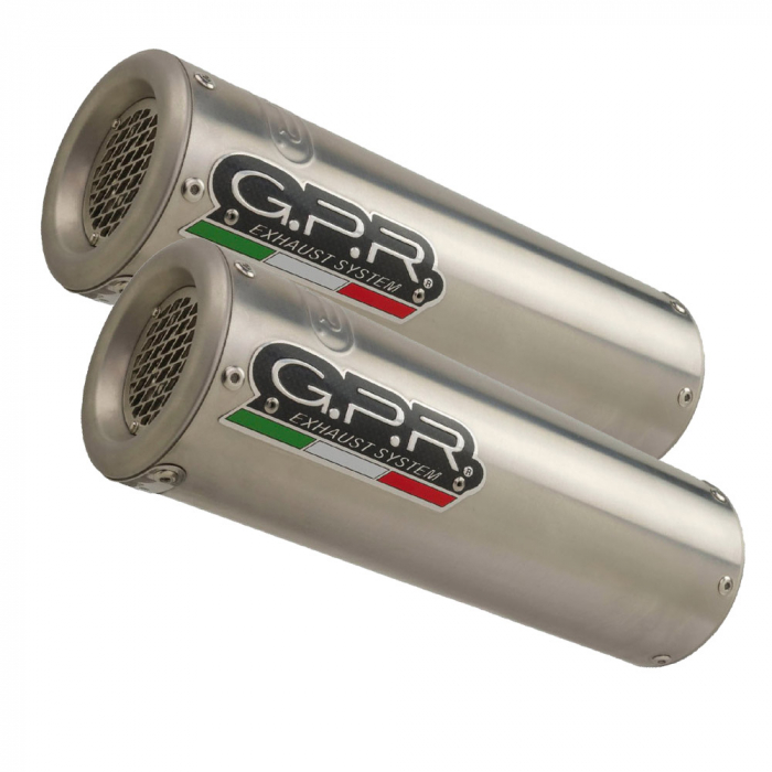 Dual slip-on exhaust GPR M3 D.70.1.M3.INOX Brushed Stainless steel including removable db killers, link pipes and catalysts [1]