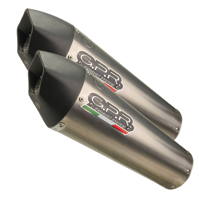 Dual slip-on exhaust GPR NEW GRAND PRIX EVO TITANIUM E4.BMW.50.GPAN.TO Brushed Titanium including removable db killers and link pipes [1]