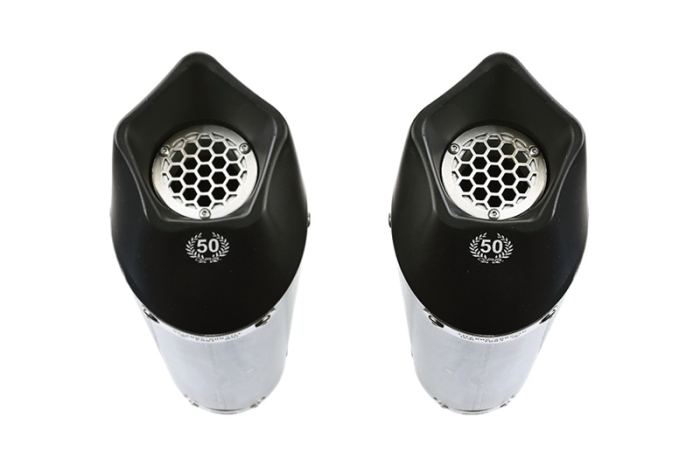 Dual slip-on exhaust GPR NEW GRAND PRIX EVO TITANIUM K.159.GPAN.TO Brushed Titanium including link pipes [2]