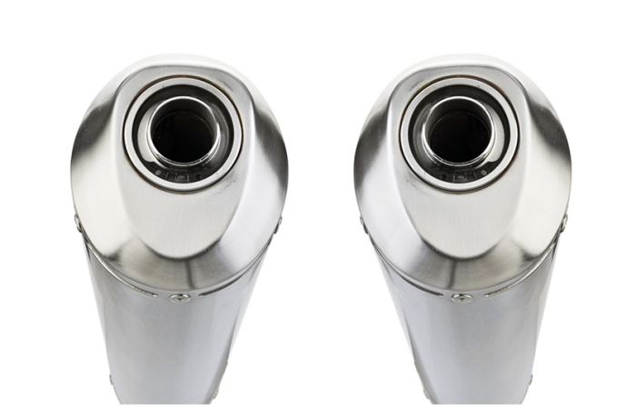 Dual slip-on exhaust GPR SATINOX K.86.CAT.SAT Brushed Stainless steel including removable db killers, link pipes and catalysts [3]