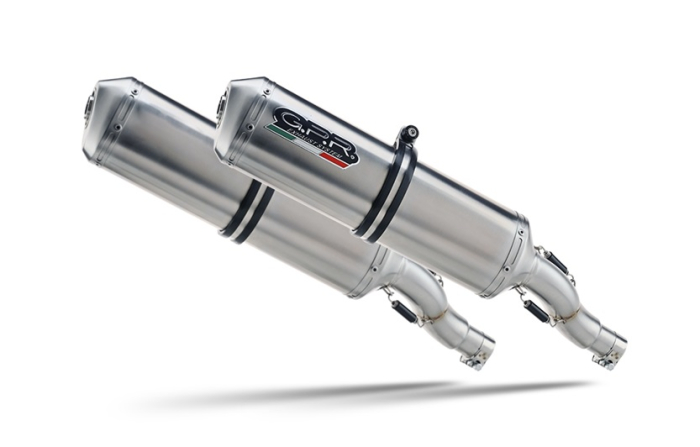 Dual slip-on exhaust GPR SATINOX K.86.CAT.SAT Brushed Stainless steel including removable db killers, link pipes and catalysts [2]