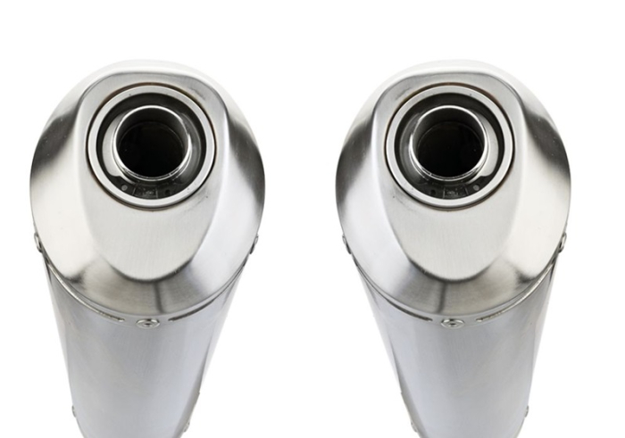 Dual slip-on exhaust GPR SATINOX Y.44.CAT.SAT Brushed Stainless steel including removable db killers, link pipes and catalysts [3]