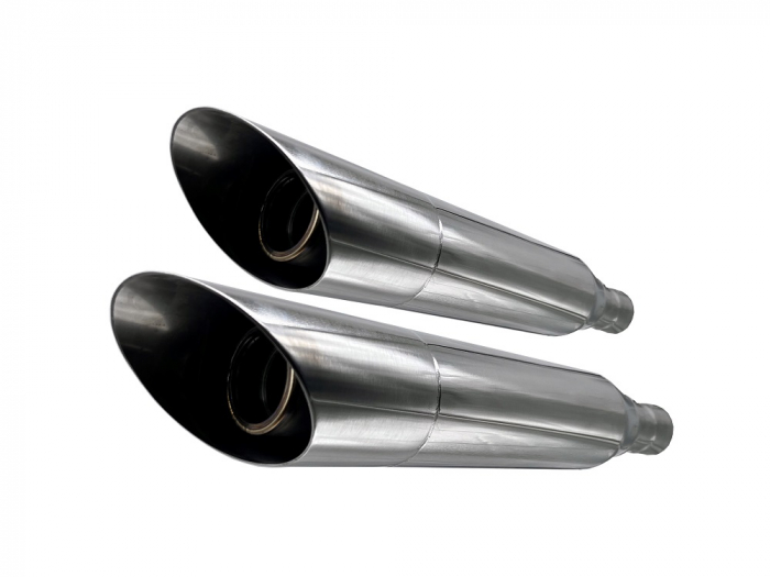 Dual slip-on exhaust GPR SHASH HD.24.1.SL Polished Stainless Steel including removable db killers and link pipes [2]