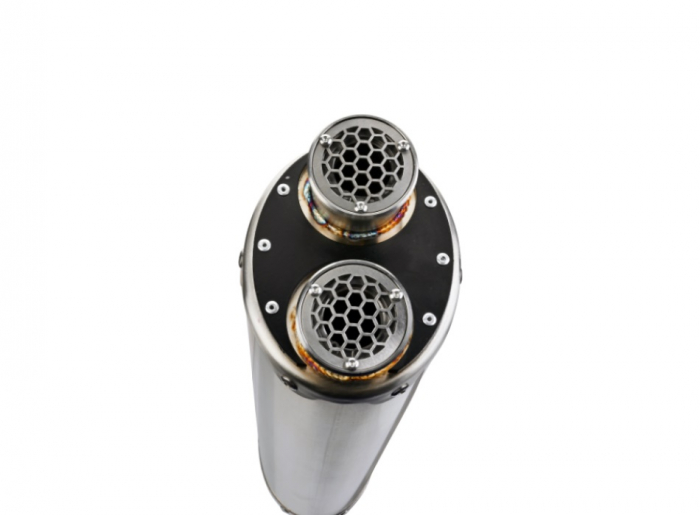 Dual slip-on exhaust GPR TRAIL / OFF-ROAD E5.H.275.DUAL.IO Matte inox including removable db killers [7]