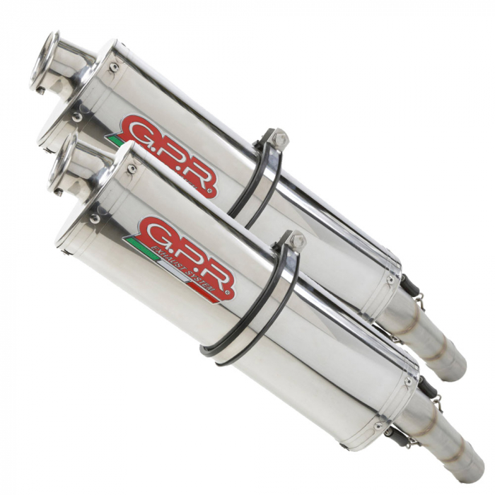 Dual slip-on exhaust GPR TRIOVAL S.44.1.TRI Polished Stainless Steel including removable db killers and link pipes [1]