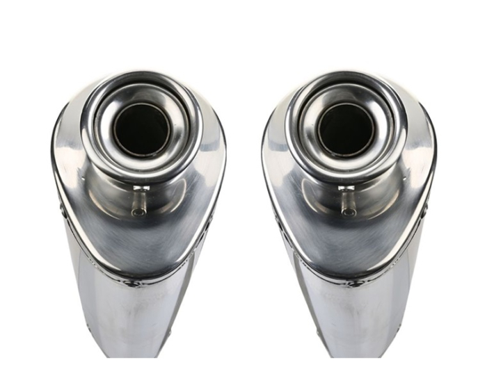 Dual slip-on exhaust GPR TRIOVAL Y.44.CAT.TRI Polished Stainless Steel including removable db killers, link pipes and catalysts [3]